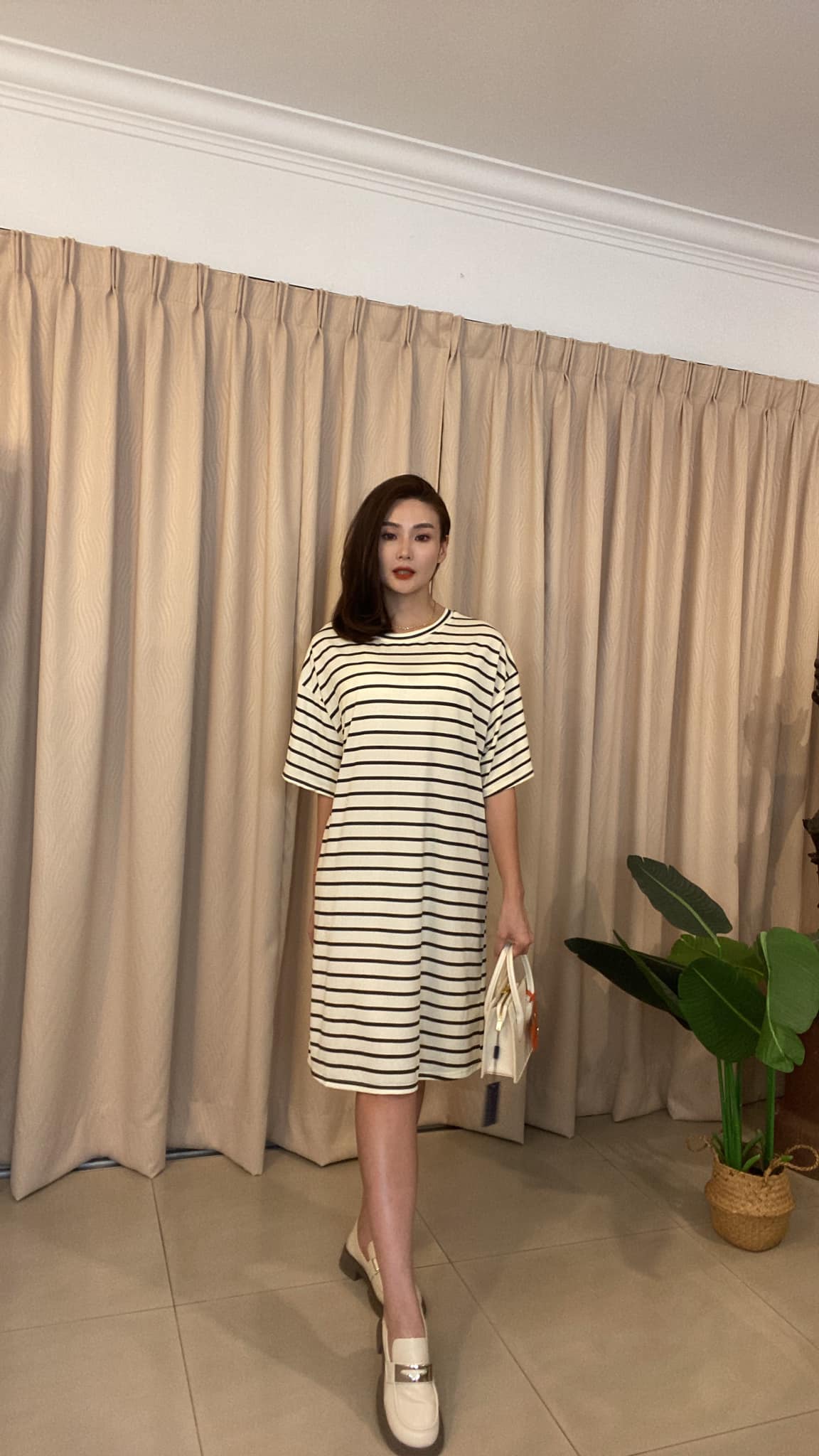 Lyc5976 条纹 Short Sleeve Dress