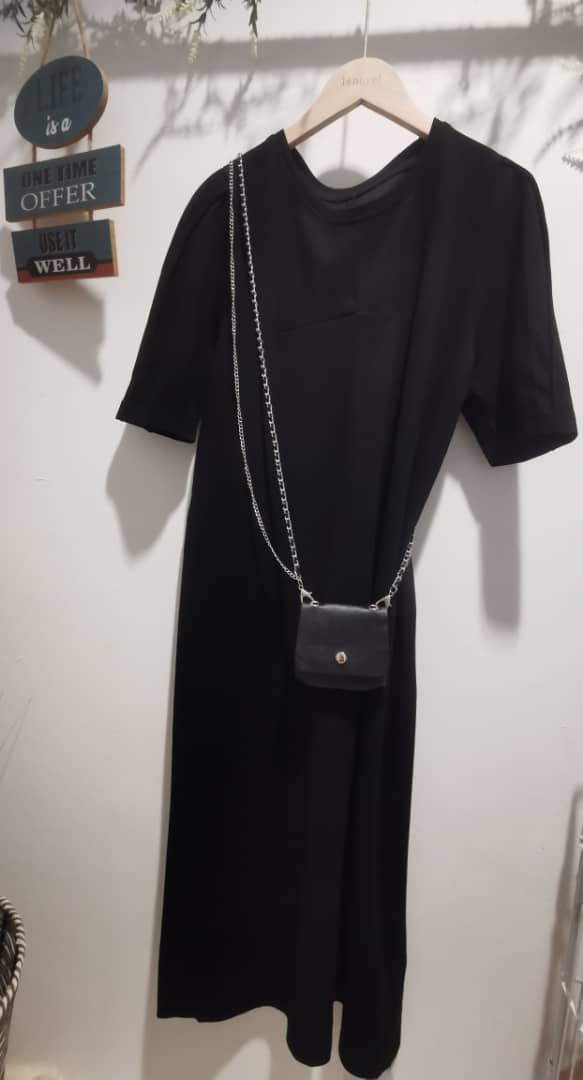 Lyc5996 Short Sleeve Dress with bag
