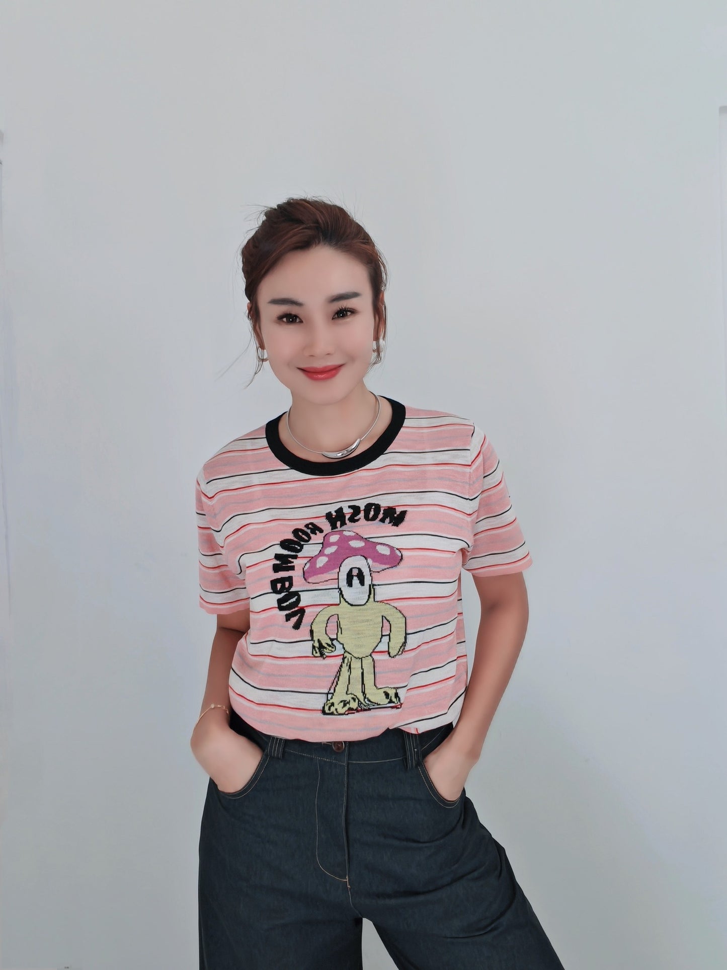 T6753 Short Sleeve Top - Pink