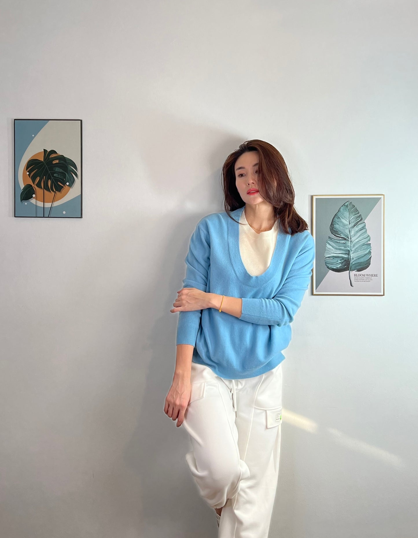 T3618 Stitched Knitted Top