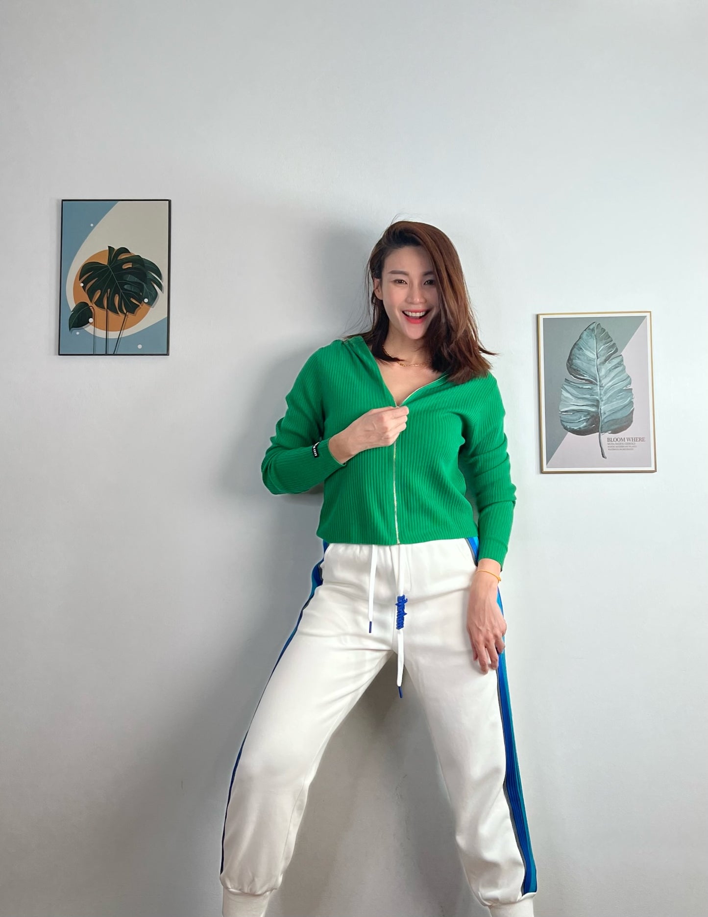 T5896 Hoodie Knitted Sweater with Zipper