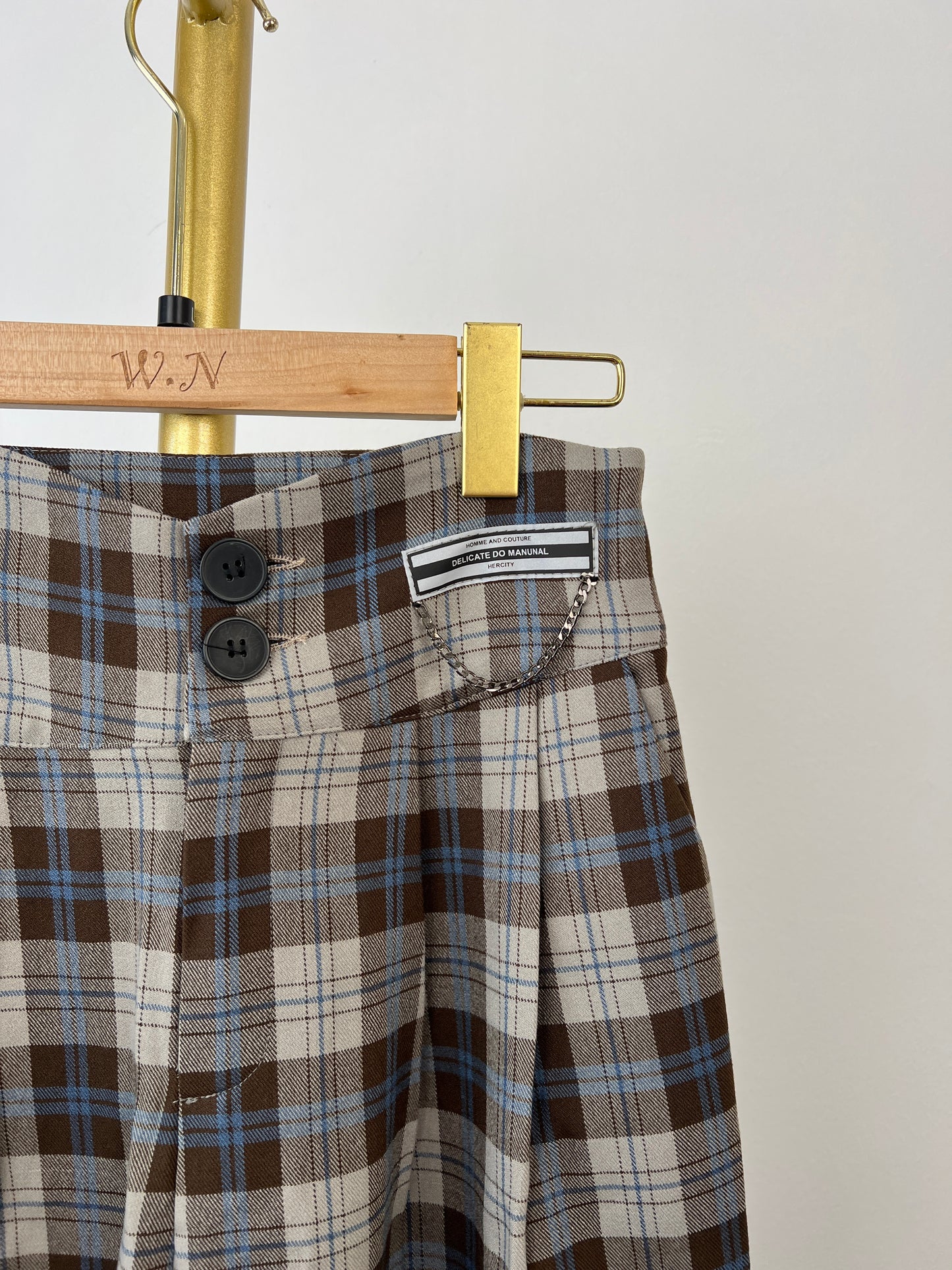 P3396 Check High Waisted Pants