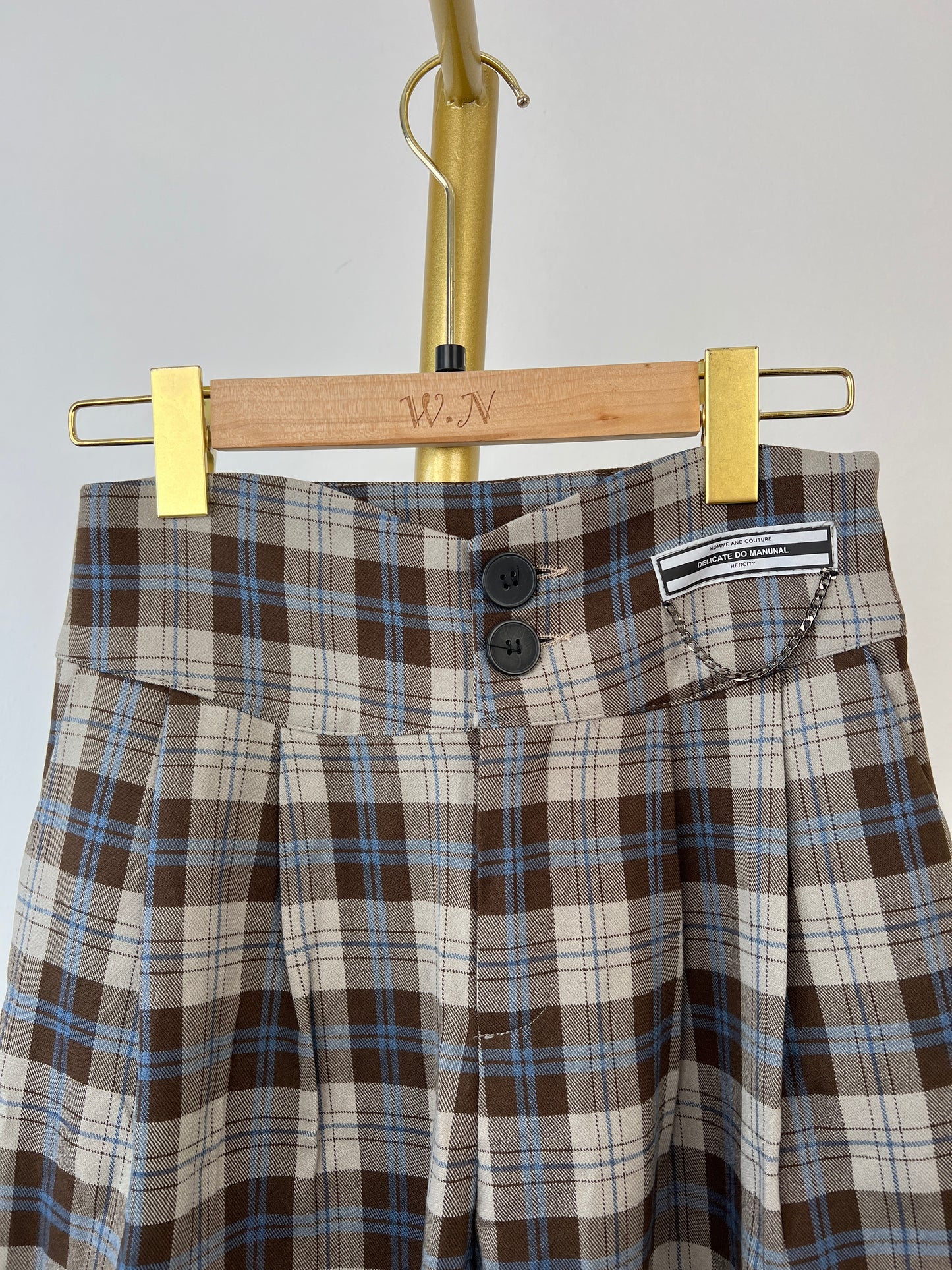 P3396 Check High Waisted Pants