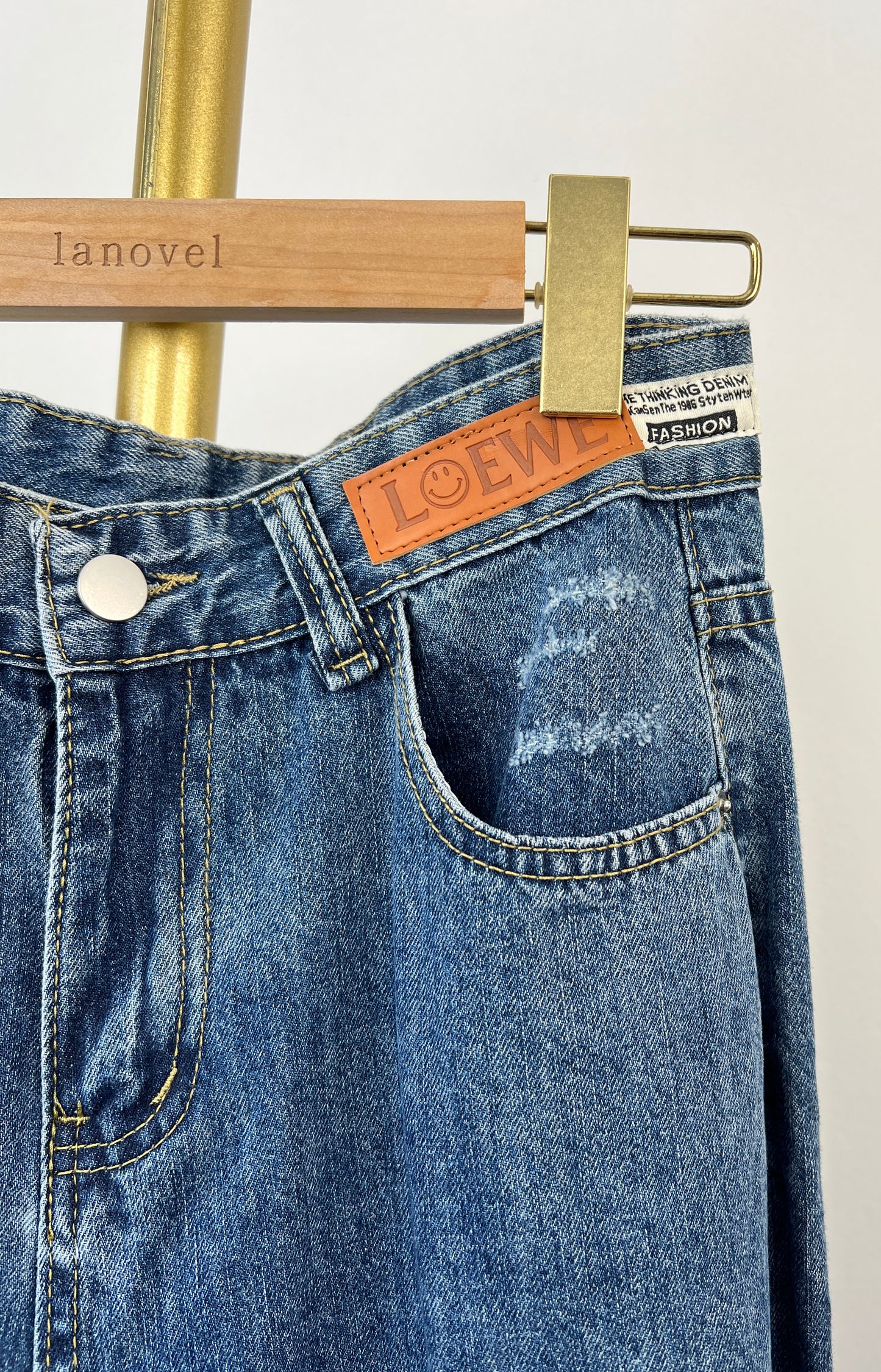 P3997-High Waist Long Jean