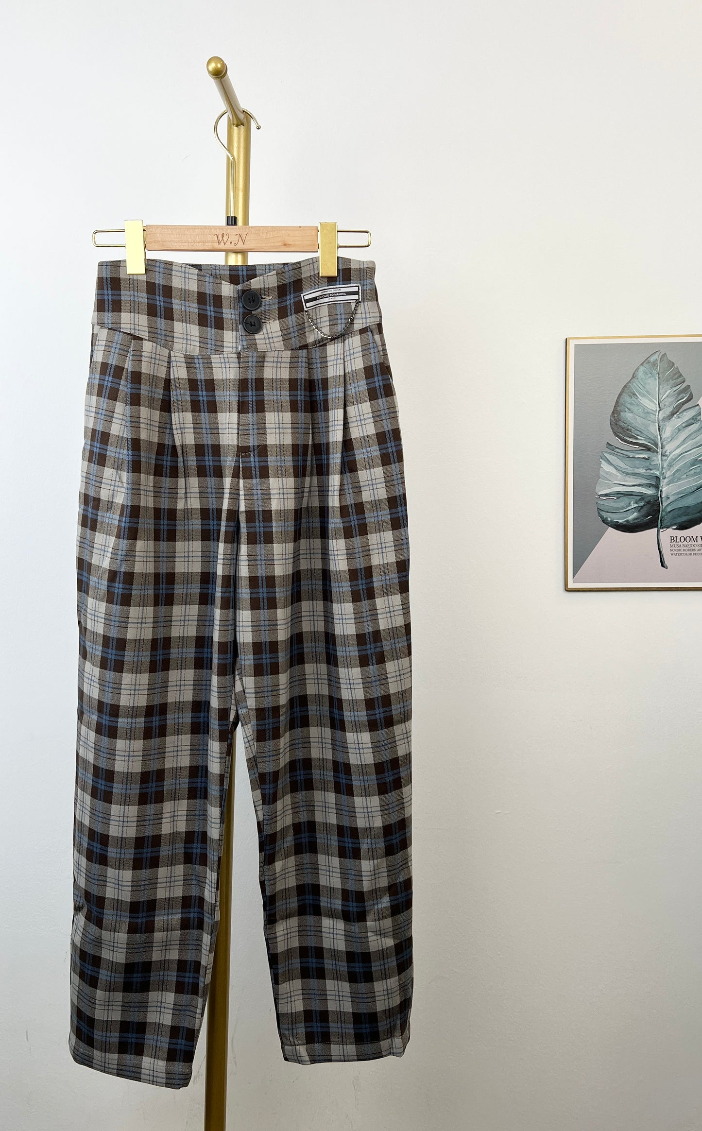 P3396 Check High Waisted Pants