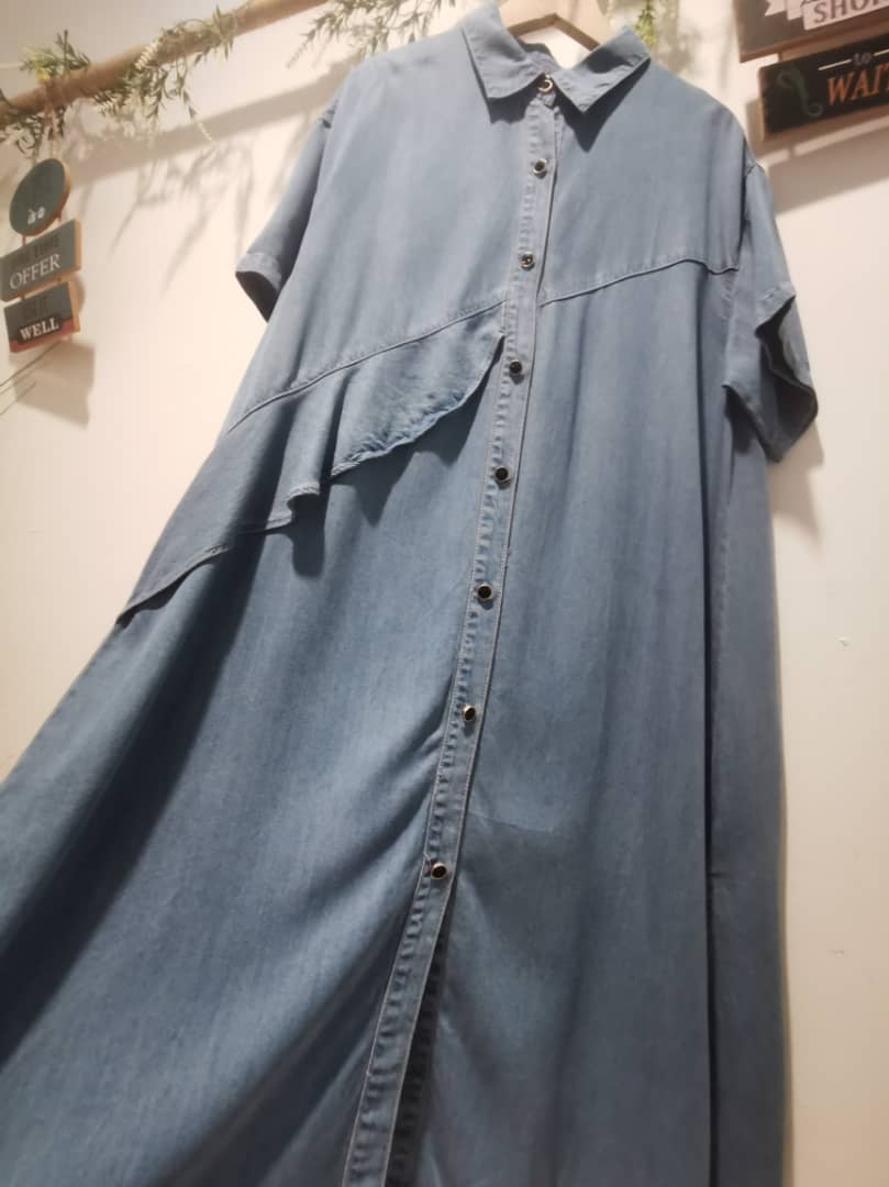 Lyc5997 拼接设计款 Short Sleeve Denim Dress