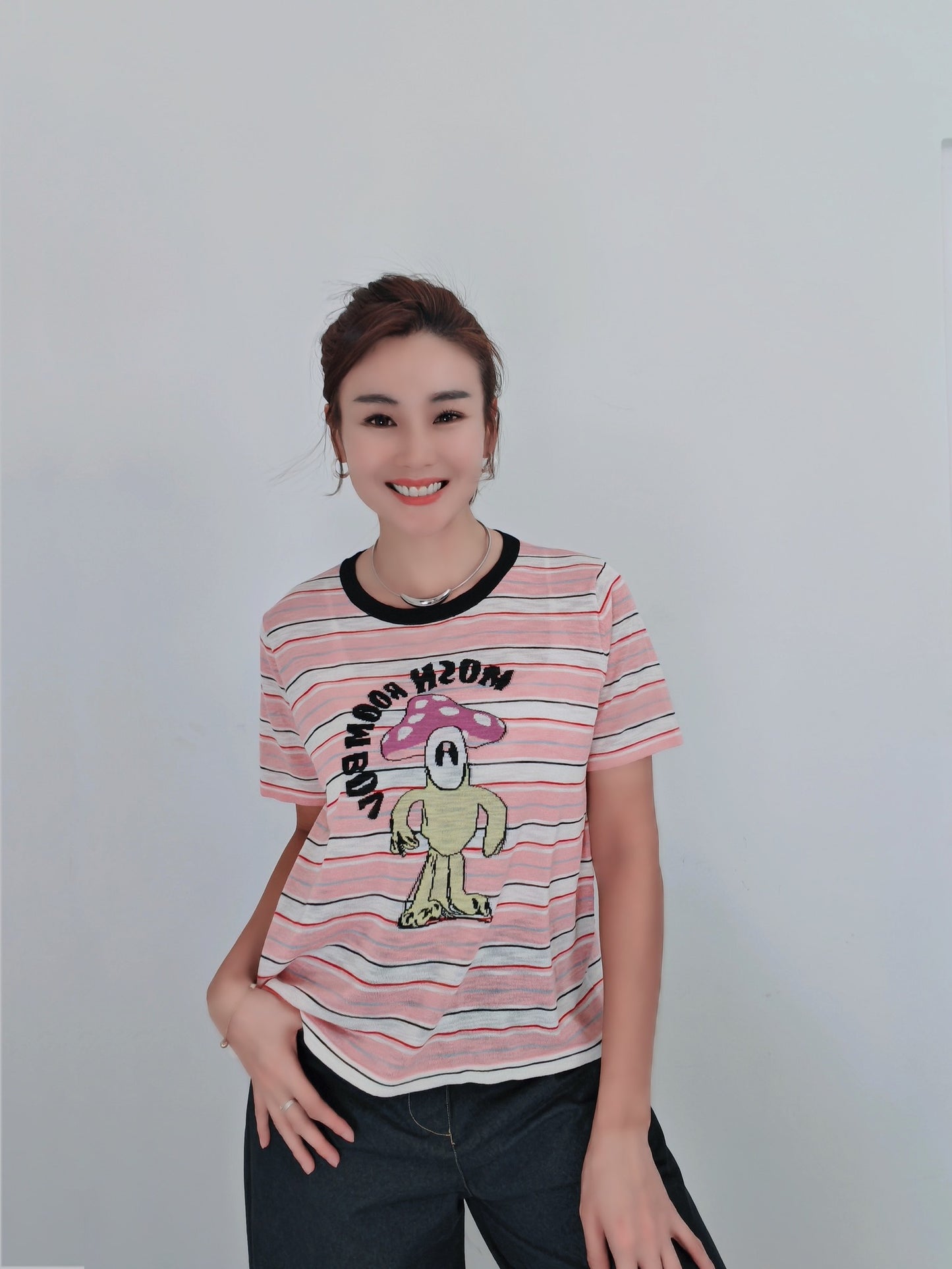 T6753 Short Sleeve Top - Pink