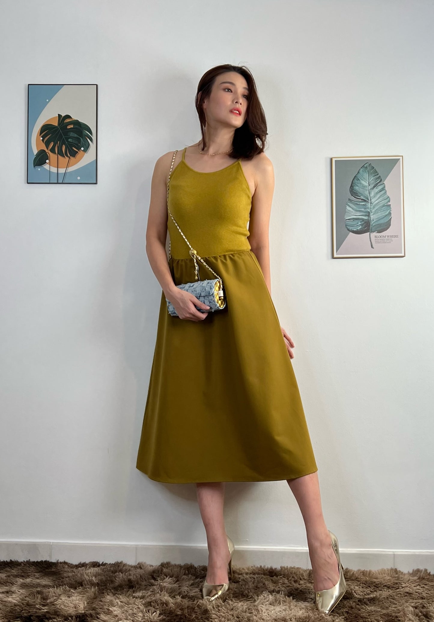 LYC5657 Panelled Suspender Long Dress