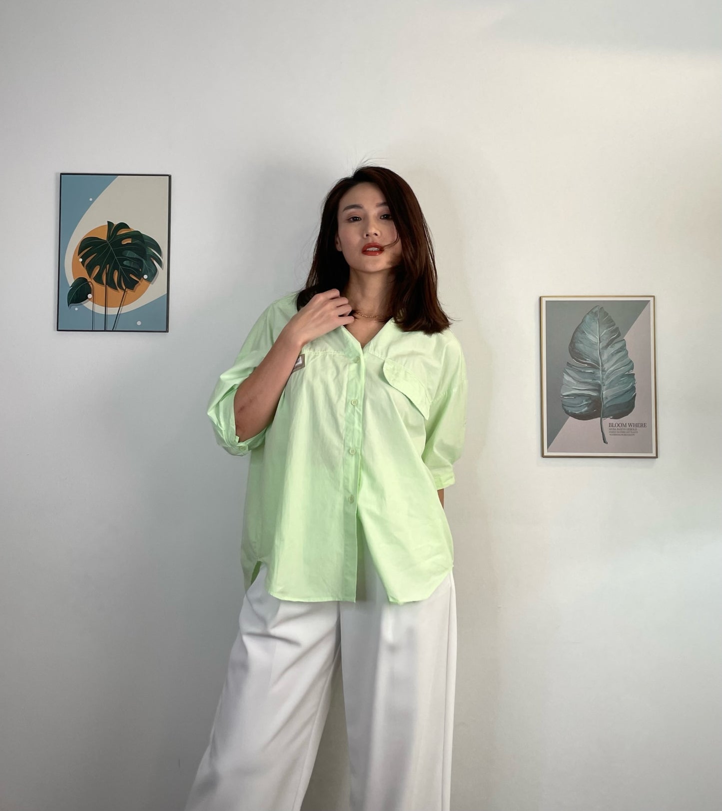 T5296 Korean-style Short Sleeve Top