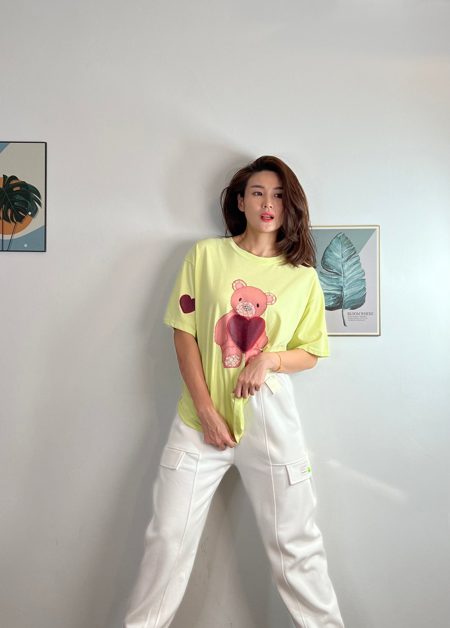 T4392 Heavy Industry Love Bear Oversized T-Shirt