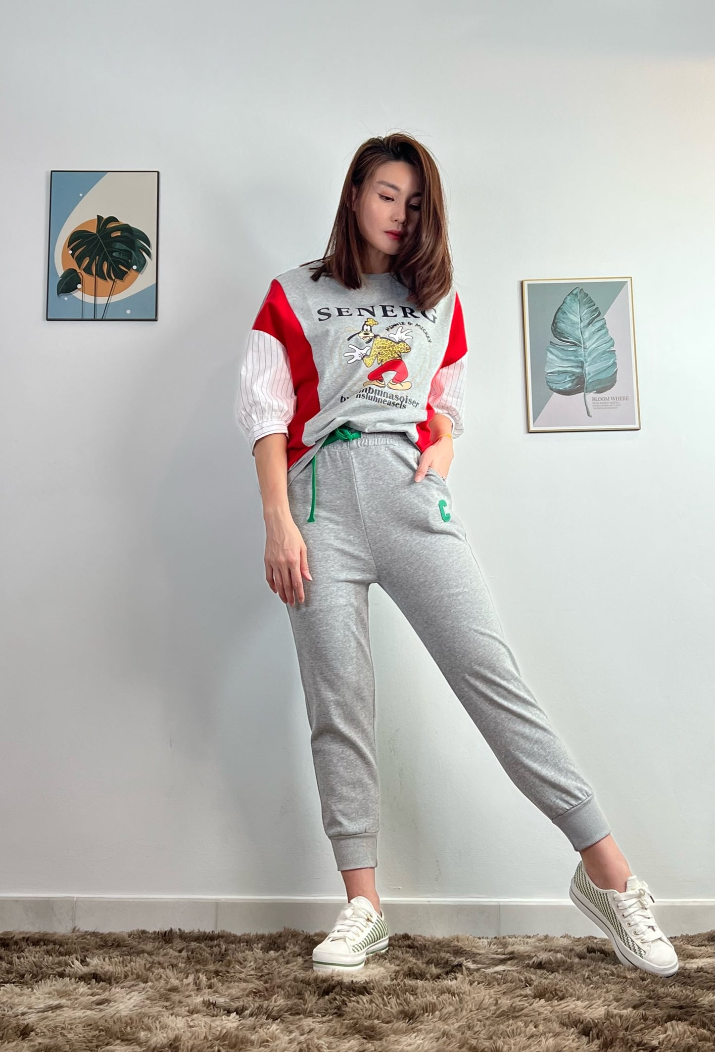 T5866 Stitched Tricolour Sweater