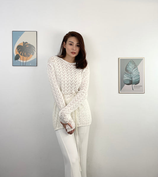 T5980 Custom-made Oversized Knitted Long Sleeve Top