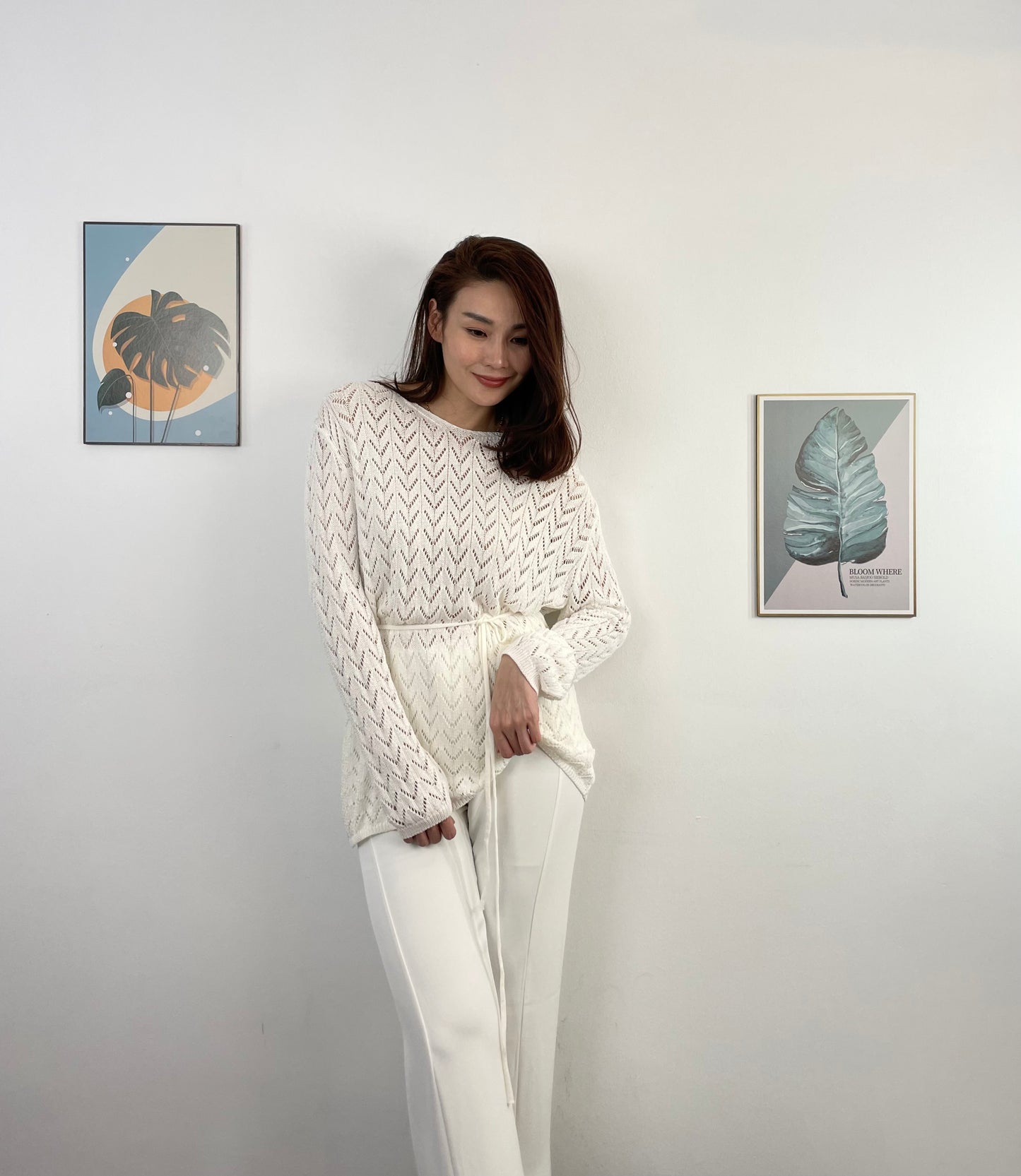 T5980 Custom-made Oversized Knitted Long Sleeve Top