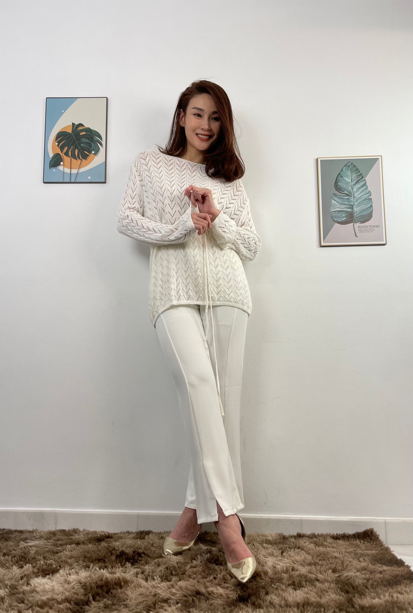 T5980 Custom-made Oversized Knitted Long Sleeve Top