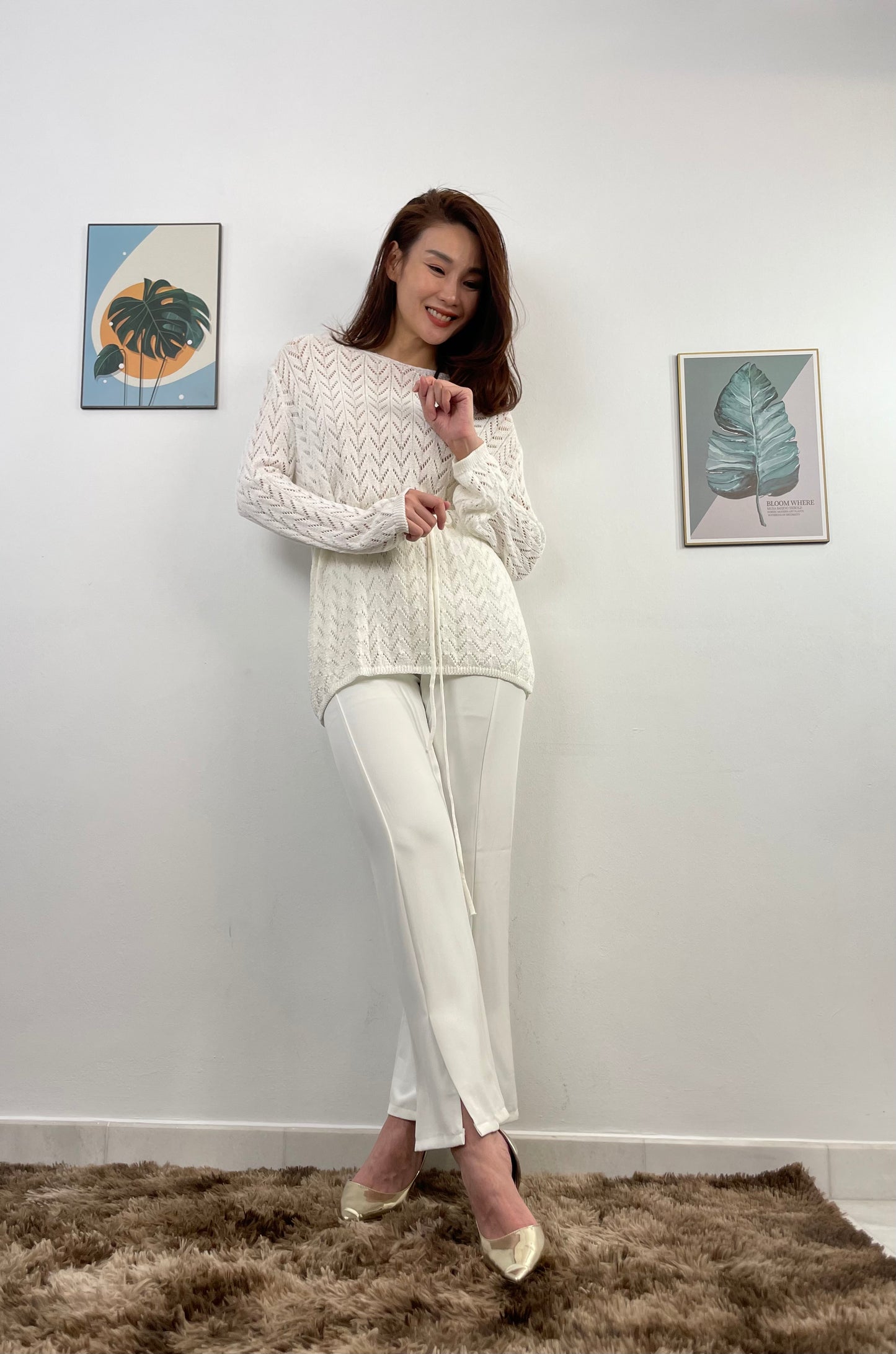 T5980 Custom-made Oversized Knitted Long Sleeve Top