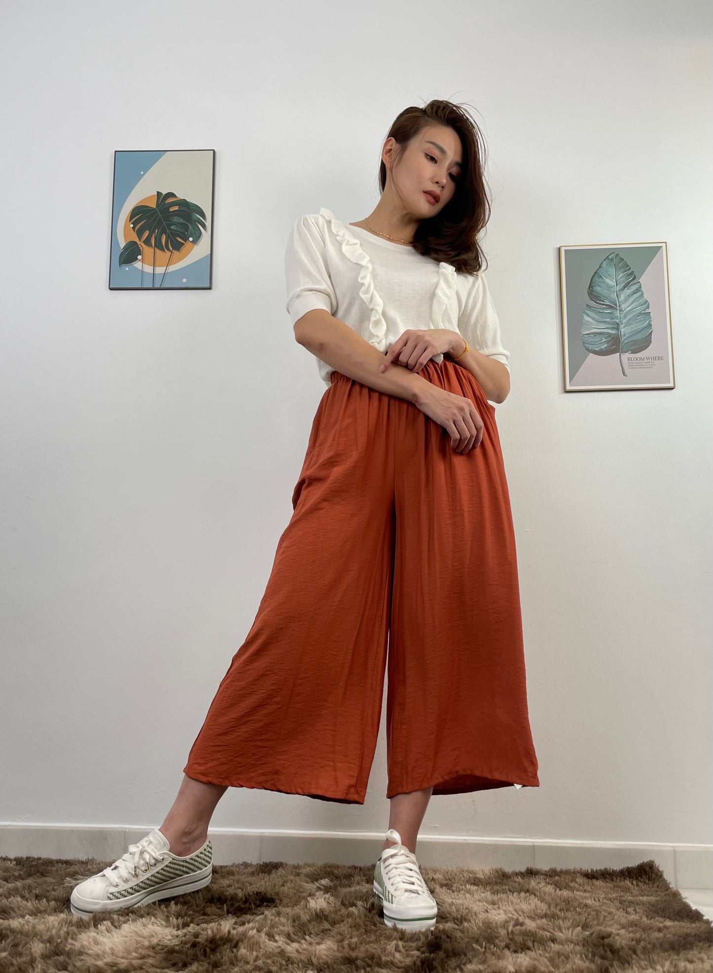 P5986 Loose Cotton Wide-leg Pants