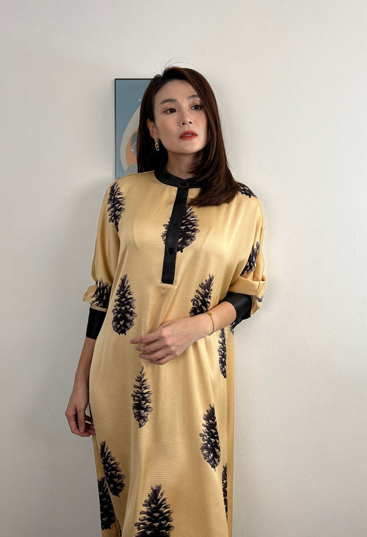 Lyc6066 韩版蚕丝 Long Sleeve Dress