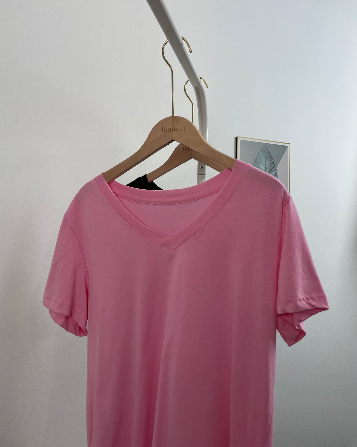 T5965 Tencel Cotton V-Neck T-shirt