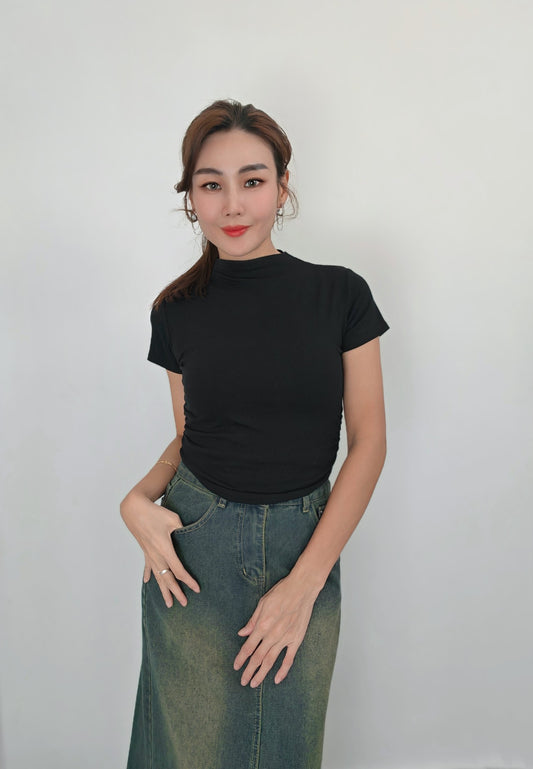 Z303 6610 Top 小立领短袖衫