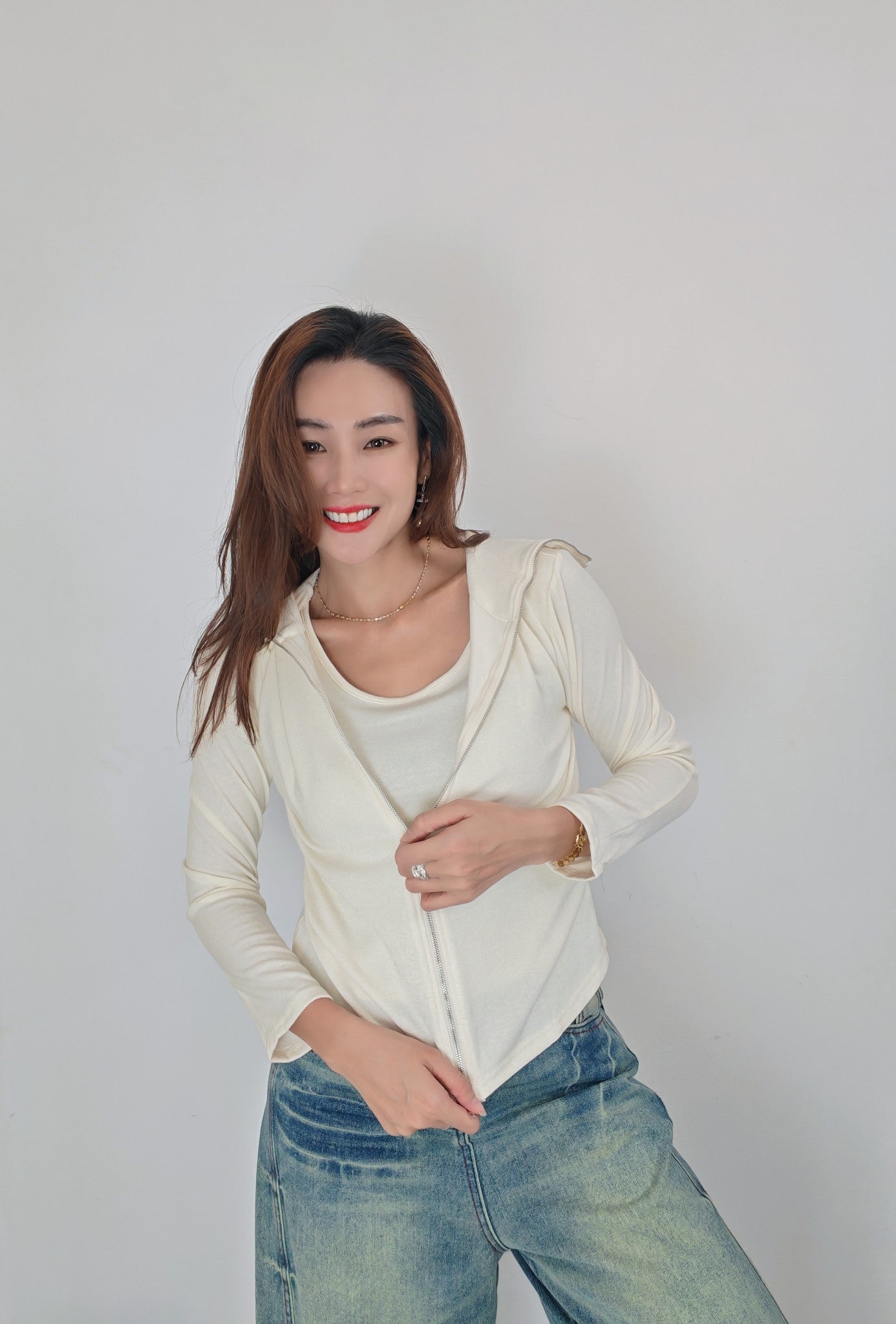 Z526 869 Top 假2件上衣