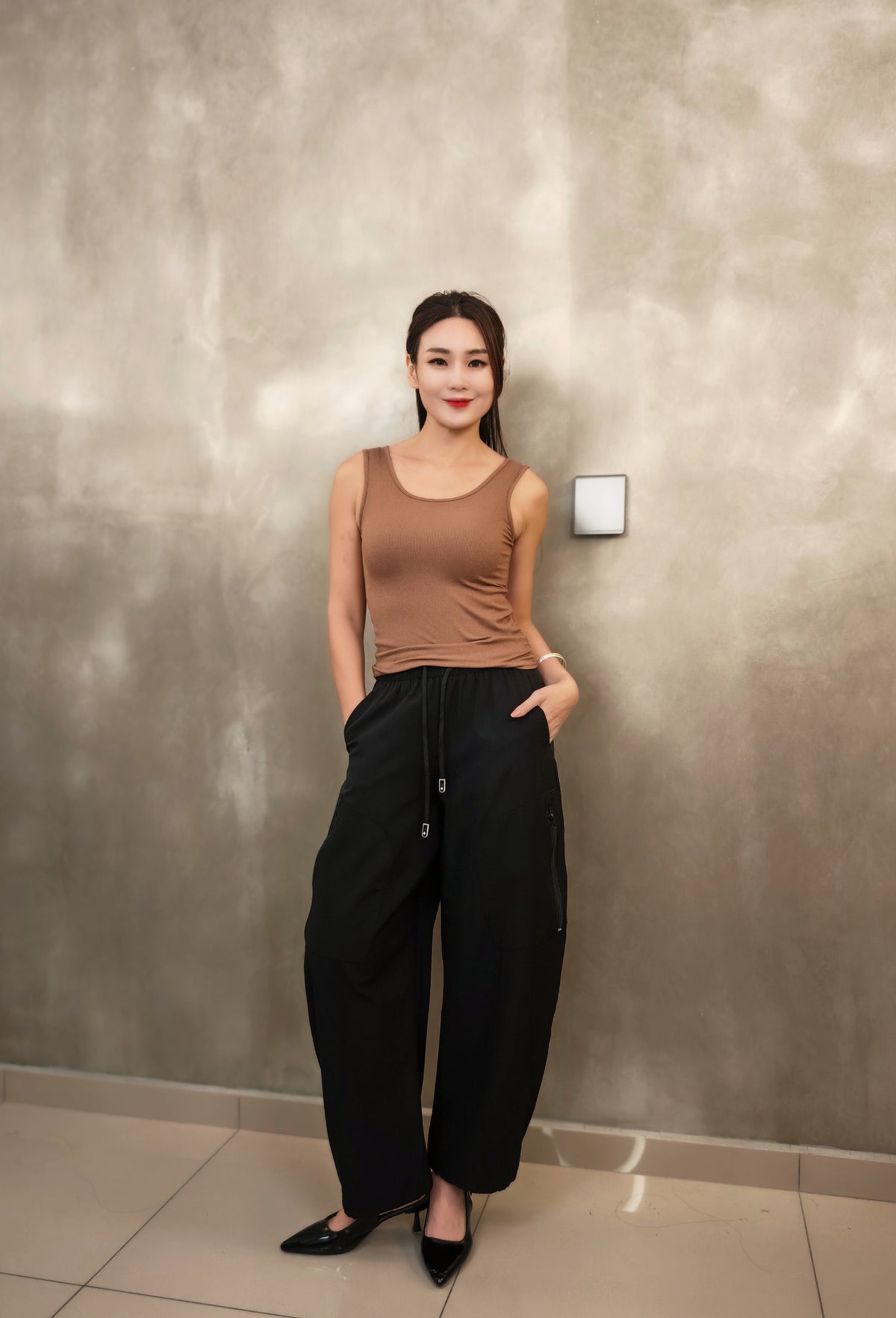 Z791 6001 Pants 拉鏈弯刀裤