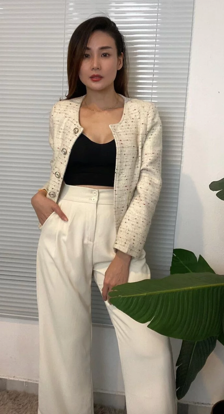 J5264 Designer's Chanel Style Round Neck Blazer