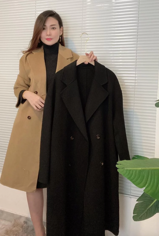 LYC5141 Designer's Korean Style Double Breasted Cotton Coat